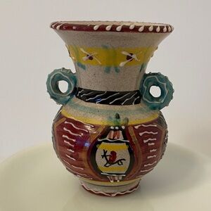 Deruta Style Art Pottery Mini Vase Hand Painted Italian